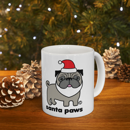 Santa Paws Pug Christmas Ceramic Mug