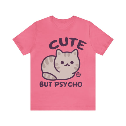 Cute But Psycho Cat Unisex Short Sleeve Tee