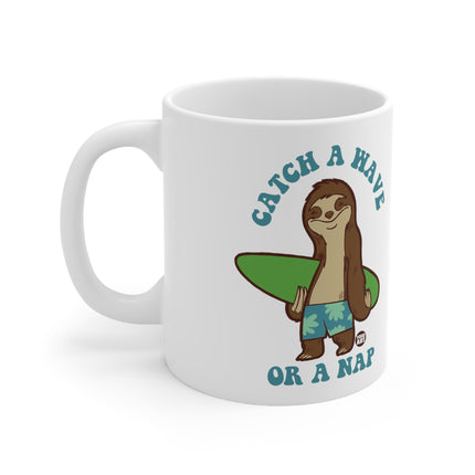 Catch A Wave Sloth Ceramic Mug