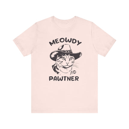 Meowdy Pawtner Cat Tee, Cute Cat Cowboy Tshirt