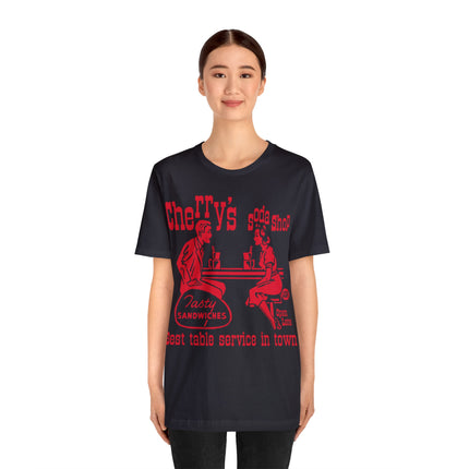 Retro Cherry's Soda Shop Unisex Short Sleeve Tee