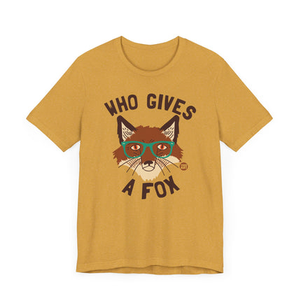 Funny "WHO GIVE A FOX" Animal Tee Shirt