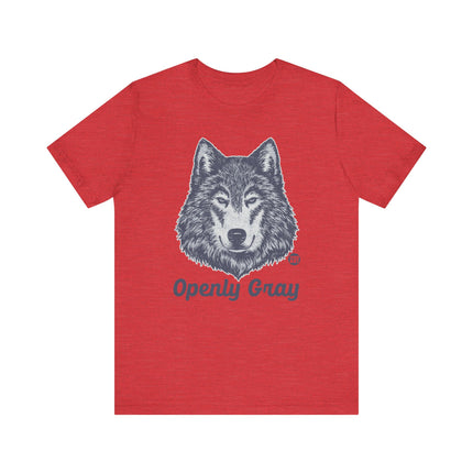 Openly Gray Wolf Tee, Funny Wolf Tees, Gray Wolf Tshirt