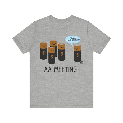 AA Meeting Battery Pun Short Sleeve Tee