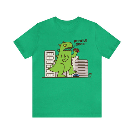 People Suck Godzilla Unisex Short Sleeve Tee