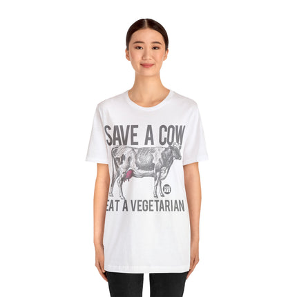 Save a Cow Eat Vegetarian Unisex Short Sleeve Tee