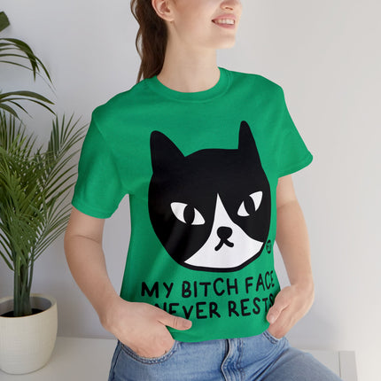 Bitch Face Never Rests Cat Unisex Tee