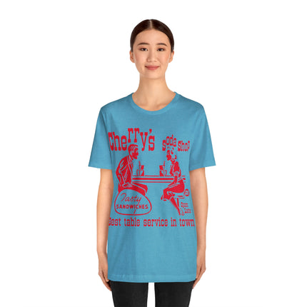 Retro Cherry's Soda Shop Unisex Short Sleeve Tee