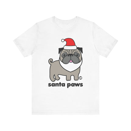 Cute "SANTA PAWS" Pug Tee Shirt