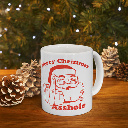 Merry Christmas Asshole Santa Ceramic Mug