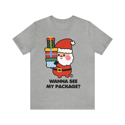 Wanna See My Package Cute Santa Xmas Unisex Tee