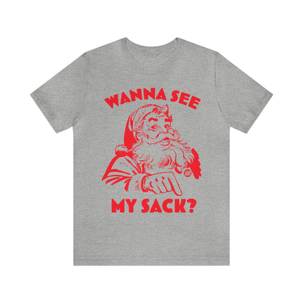 Wanna See My Package Santa Xmas Unisex Tee