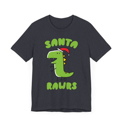 Cute "SANTA RAWRS" Dino Tee Shirt