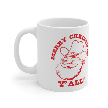 Merry Christmas Y'All Santa Ceramic Mug