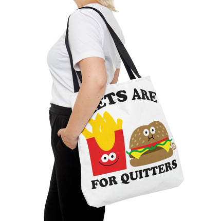 Diets Are For Quitters Burger and Fries Tote Bag