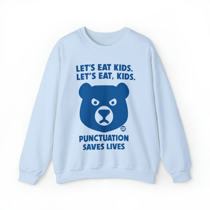 Let's Eat Kids Punctuation Matters Bear Crewneck Sweatshirt