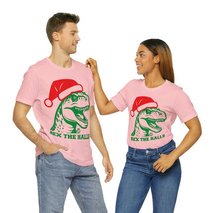 Rex The Halls T-Rex Christmas Unisex Tee