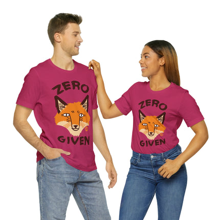 Zero Fox Given Unisex Short Sleeve Tee