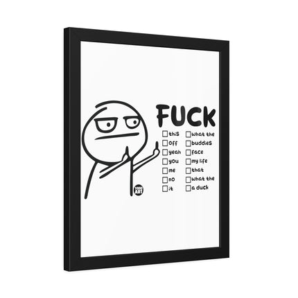 Fuck Stick man Framed Paper Posters