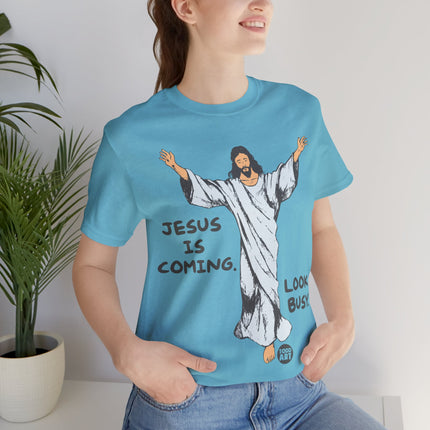 Jesus is Coming Look Busy Unisex Short Sleeve Tee