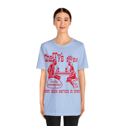 Retro Cherry's Soda Shop Unisex Short Sleeve Tee