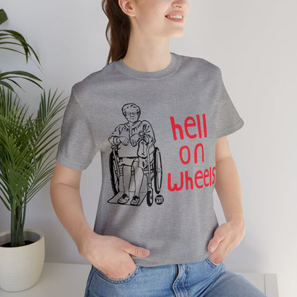 Hell On Wheels Old lady Unisex Short Sleeve Tee