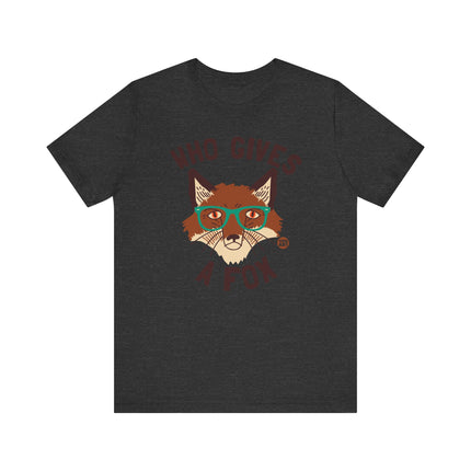 Funny "WHO GIVE A FOX" Animal Tee Shirt