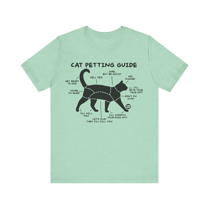 Cat Petting Guide Shirt Tee, Funny Cat Owner Shirt, Cat Lover Tees