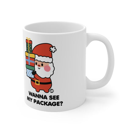 Wanna See My Package Cute Santa Ceramic Mug