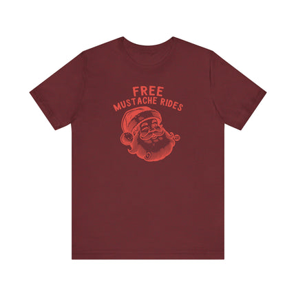 Funny "FREE MUSTACHE RIDES" Tee Shirt