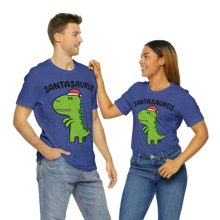 Santasaurus Dinosaur Christmas Unisex Tee