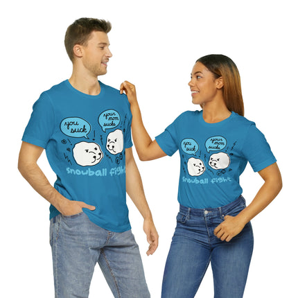 Snowball Fight Unisex Short Sleeve Tee