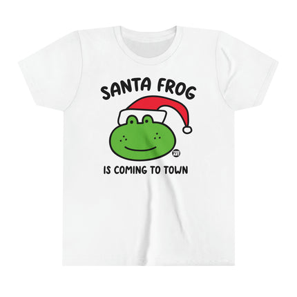 Santa Frog Is Coming to Town Kids Short Sleeve Tee