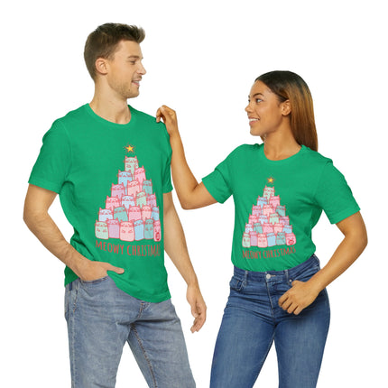 Meowy Christmas Cat Unisex Short Sleeve Tee