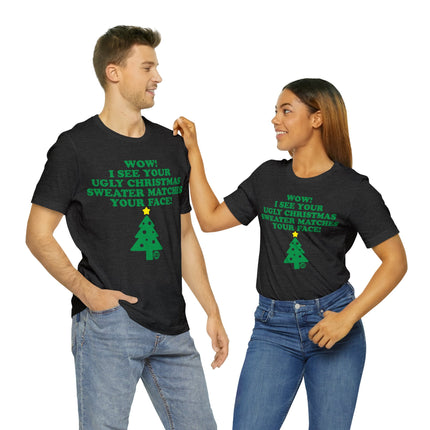 Wow Ugly Xmas Sweater Unisex Tee