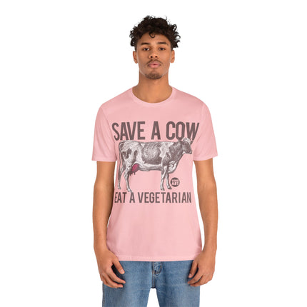 Save a Cow Eat Vegetarian Unisex Short Sleeve Tee