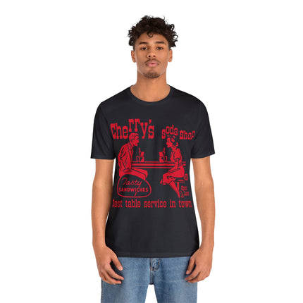 Retro Cherry's Soda Shop Unisex Short Sleeve Tee