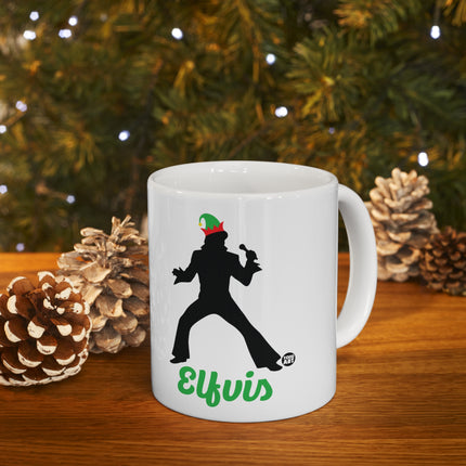 Elvis Elfvis Christmas Ceramic Mug