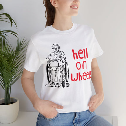 Hell On Wheels Old lady Unisex Short Sleeve Tee