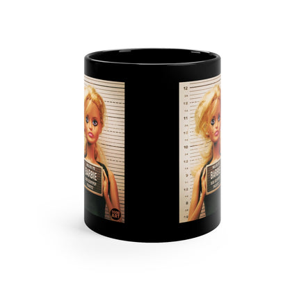 Barbie Mugshot Black Mug