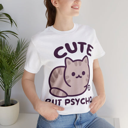 Cute But Psycho Cat Unisex Short Sleeve Tee