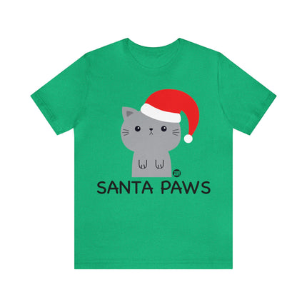 Santa Paws Cat Christmas Unisex Tee