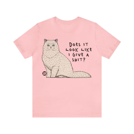 Look Like I Give a Shit Cat Tee, Sarcastic Cat Humor Tee, Snarky Cat Tshirt