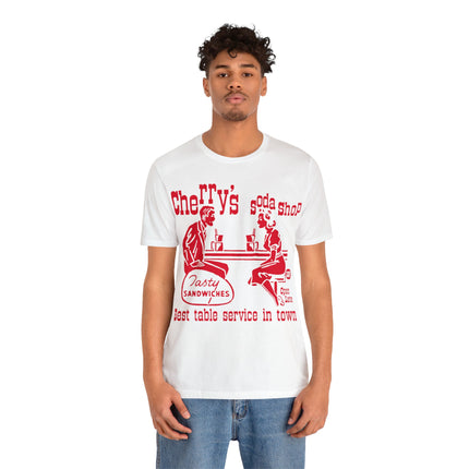 Retro Cherry's Soda Shop Unisex Short Sleeve Tee