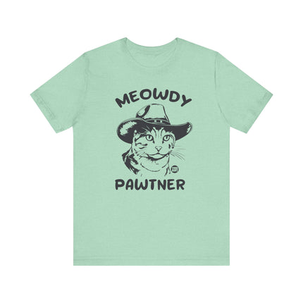 Meowdy Pawtner Cat Tee, Cute Cat Cowboy Tshirt