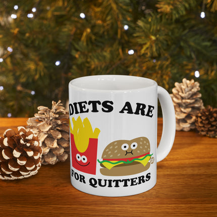 Diets Are For Quitters Burger and Fries Ceramic Mug