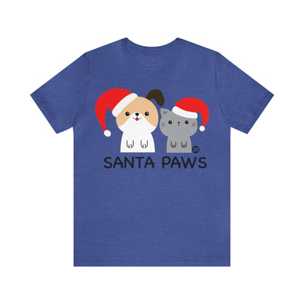 Santa Paws Dog and Cat Christmas Unisex Tee