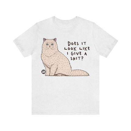 Look Like I Give a Shit Cat Tee, Sarcastic Cat Humor Tee, Snarky Cat Tshirt