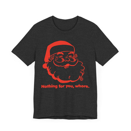 Funny "NOTHING FOR YOU, WHORE" Santa Tee Shirt