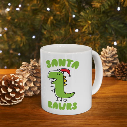 Santa Rawrs Dinosaur Christmas Ceramic Mug